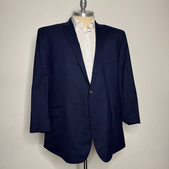 Joseph Abboud Men's 56L Sport Coat Blazer Jacket Blue‎ Wool 2-Button - Picture 1 of 12
